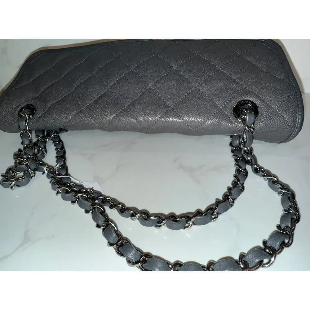 Chanel French Riviera Flap Bag in Dark Grey Caviar